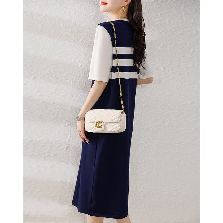 【dress】今季マストバイキャンパス切り替えワンピース　M16852
