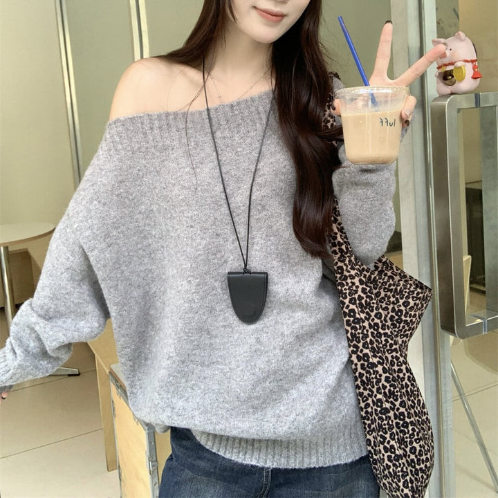 【tops】オフショルダーニットセーター　M26982