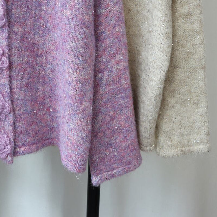 【outer】スパンコールニットカーデ　M28589