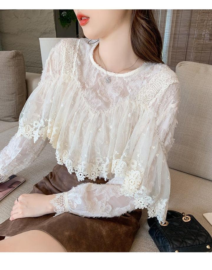 【tops】レースブラウス　M25164
