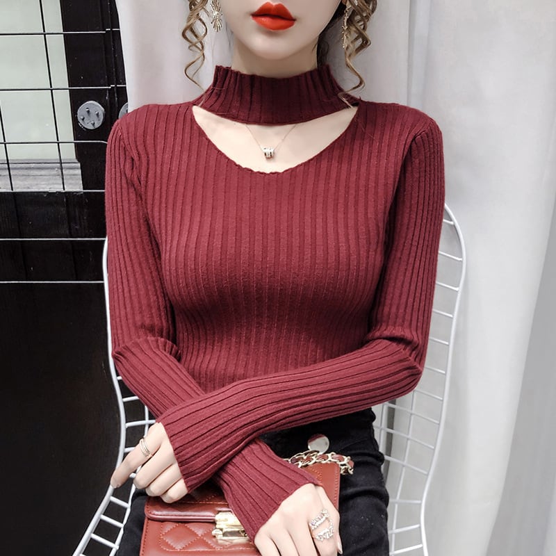 【tops】カットワークニットトップス　M27003