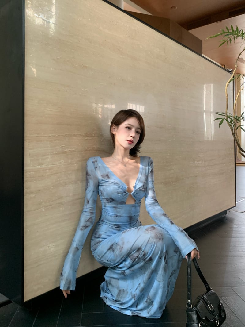 【dress】プリントワンピース　M25654