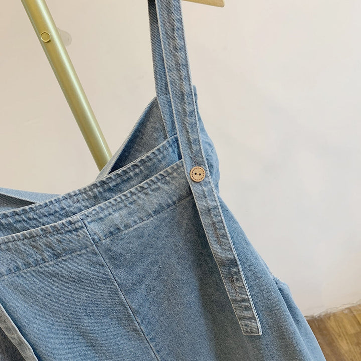 【bottoms】リボン付きデニムサロペット　N2979