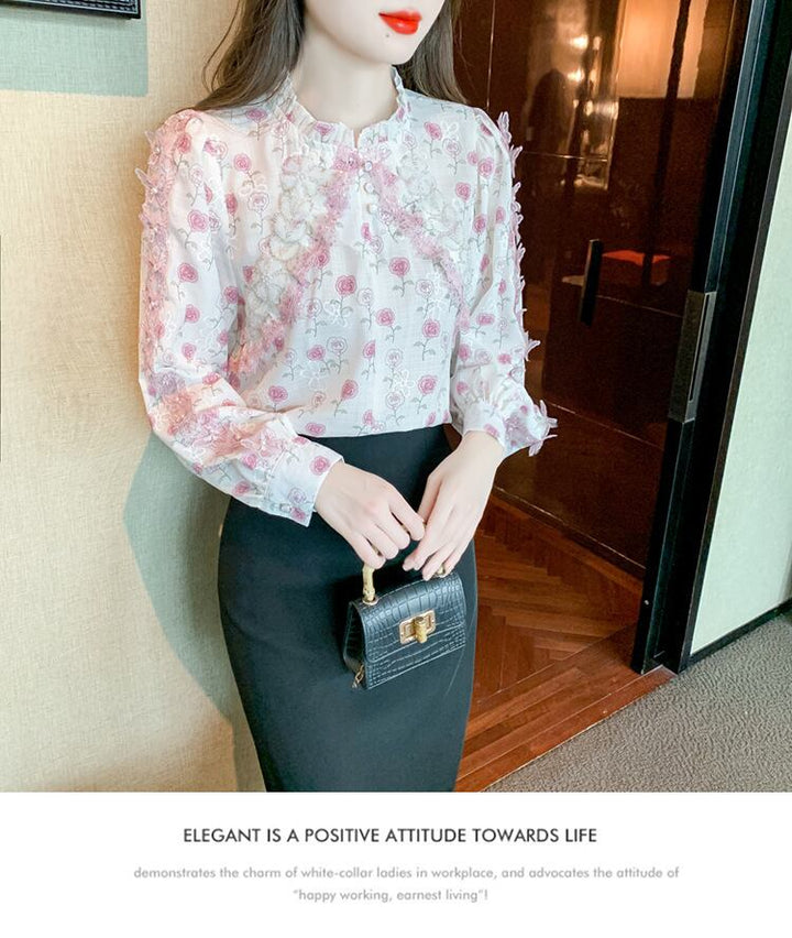 【tops】花柄シャツトップス　M28877
