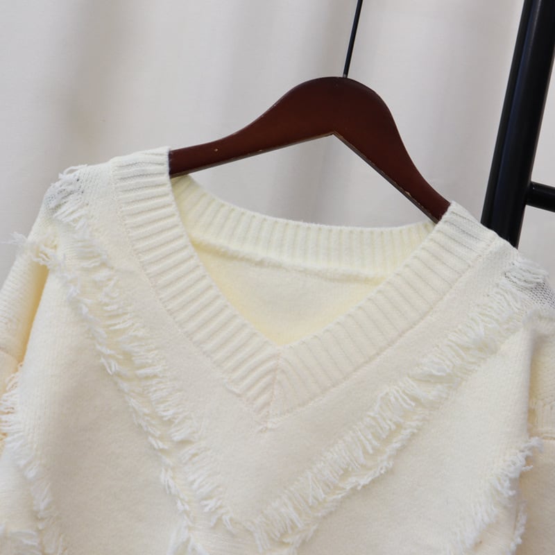 【tops】Vネックニットセーター　M26631