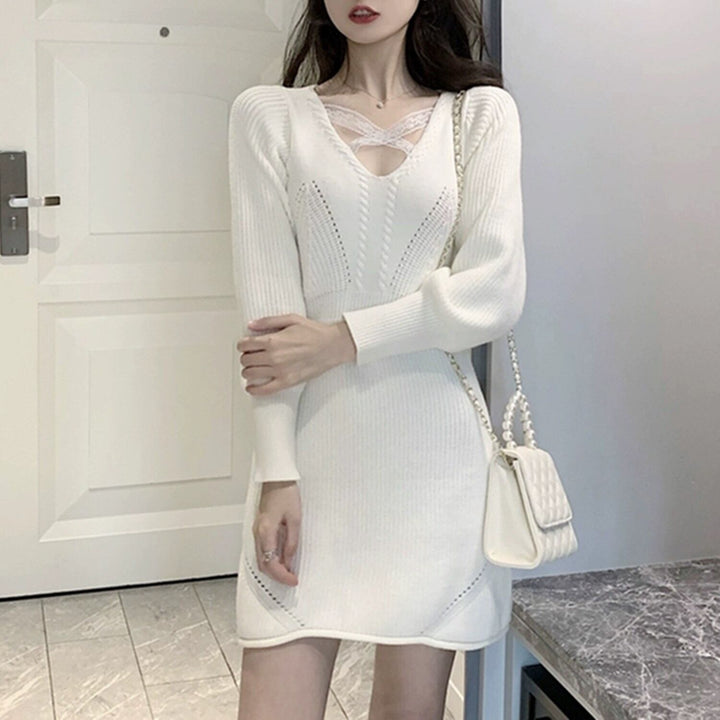 【dress】ニットミニワンピース 　N2265