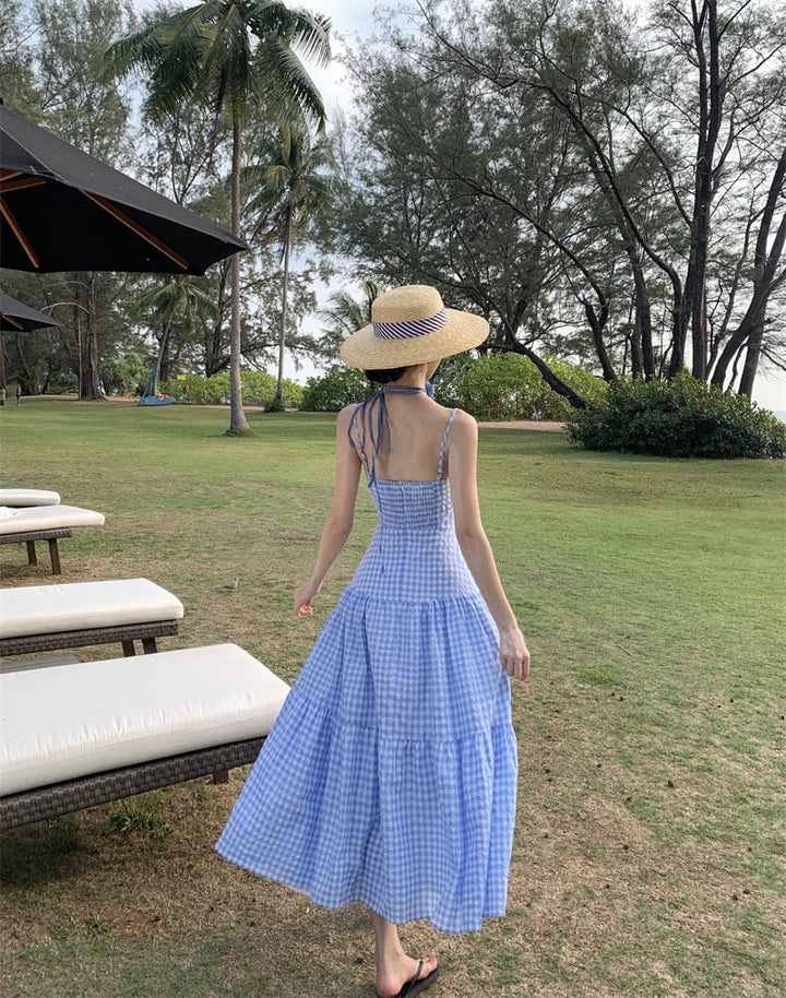 【dress】チェック柄キャミワンピース　M24918