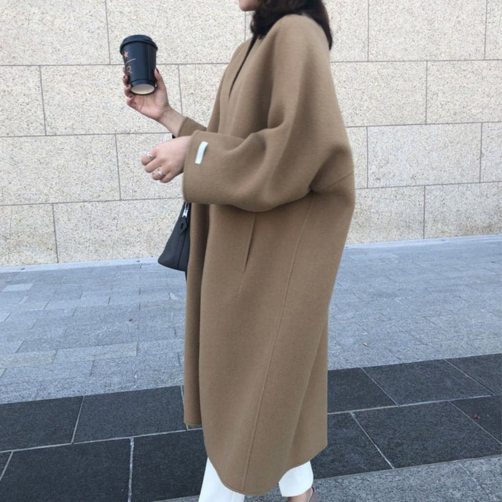【outer】Vネックカラーコート　M17911