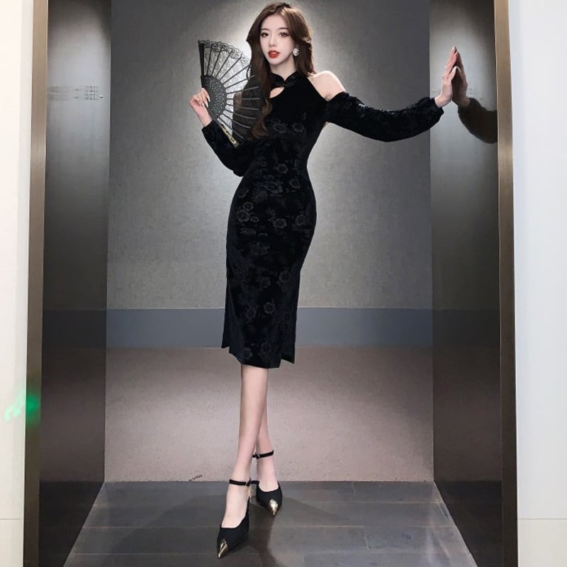 【dress】女性力を高める～オフショルダーワンピース　M17504
