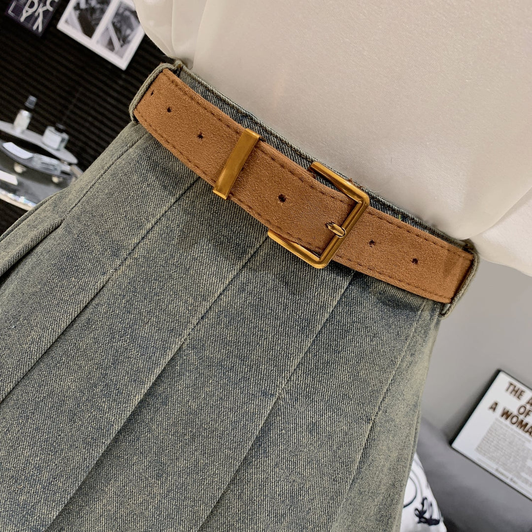 【set】デニムジャケット+スカートセットベルト付き　M26504