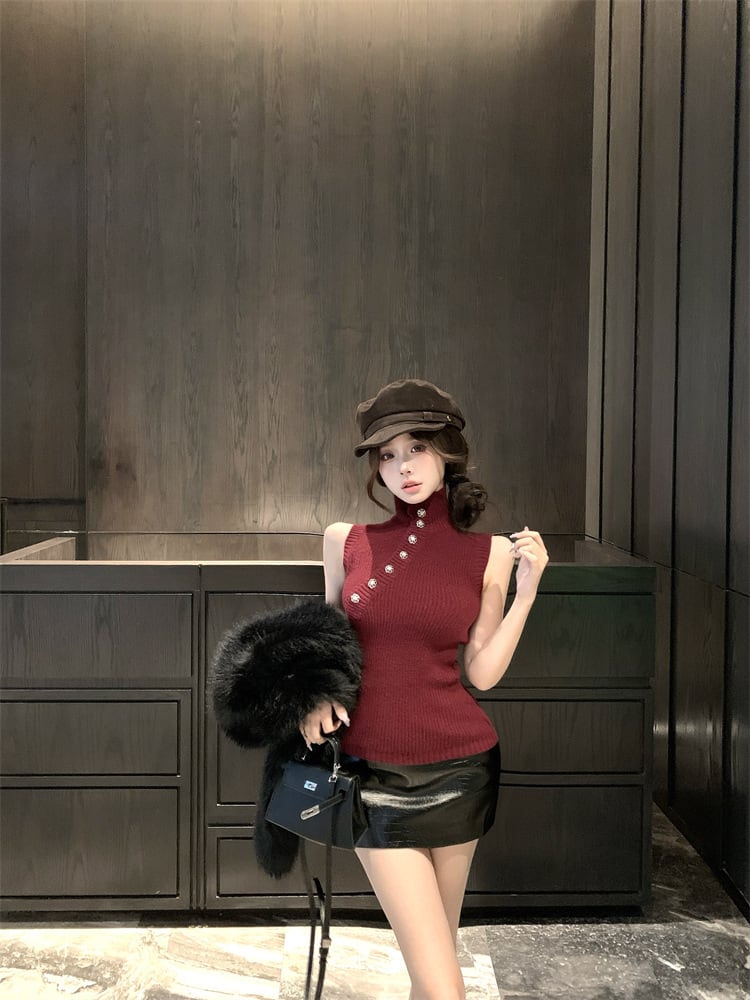 【tops】ノースリーブニットトップス　M28540