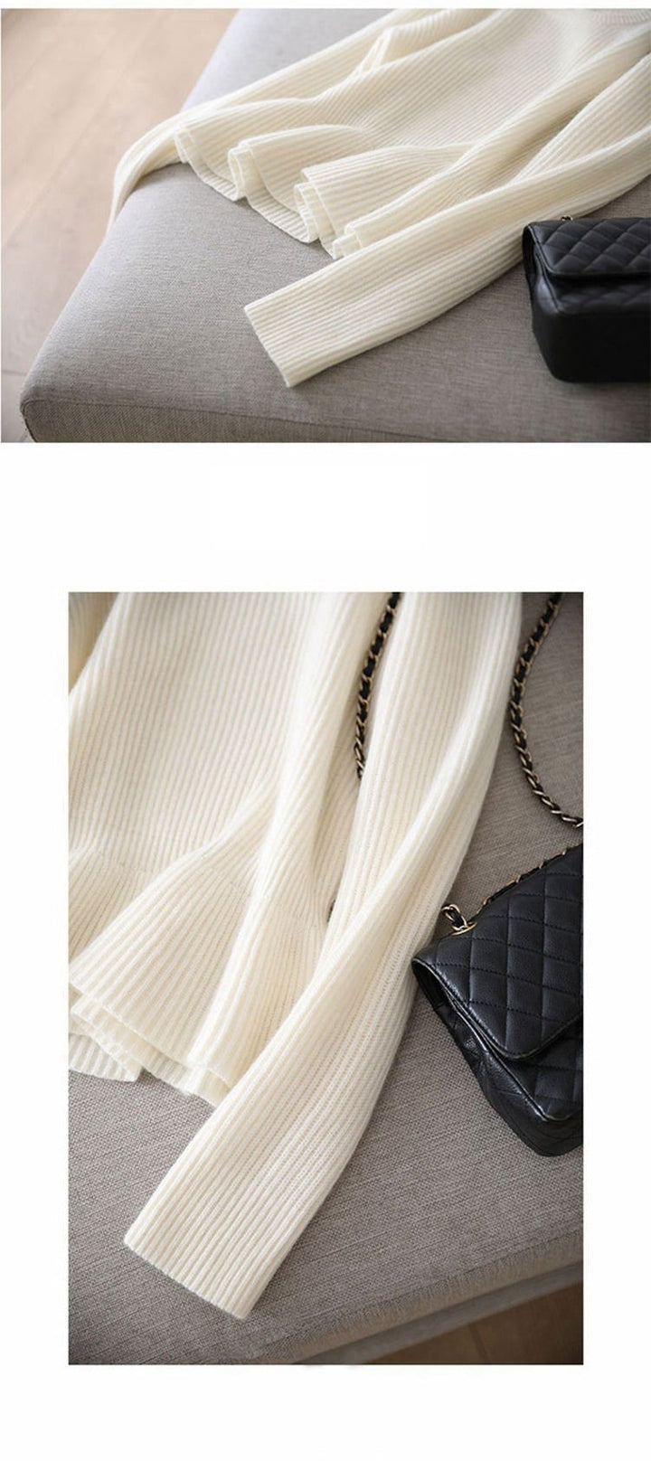 【tops】フリルニットセーター　M25419
