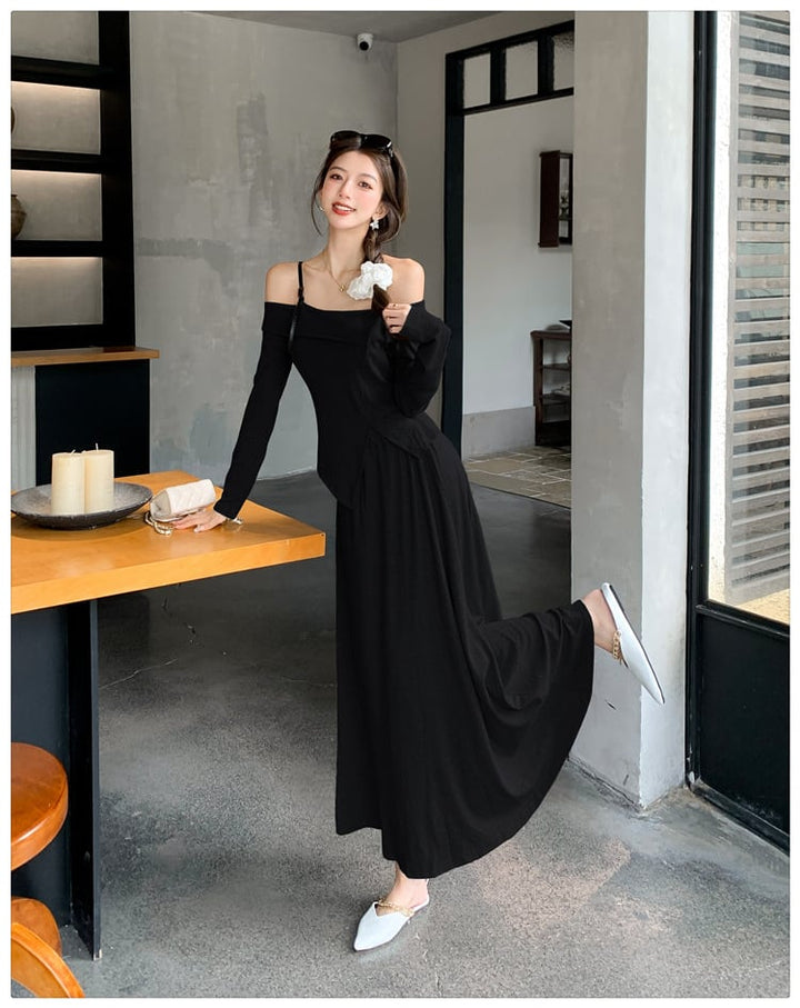 【set】不規則 イレギュラーTシャツ+スカートセット　M26555