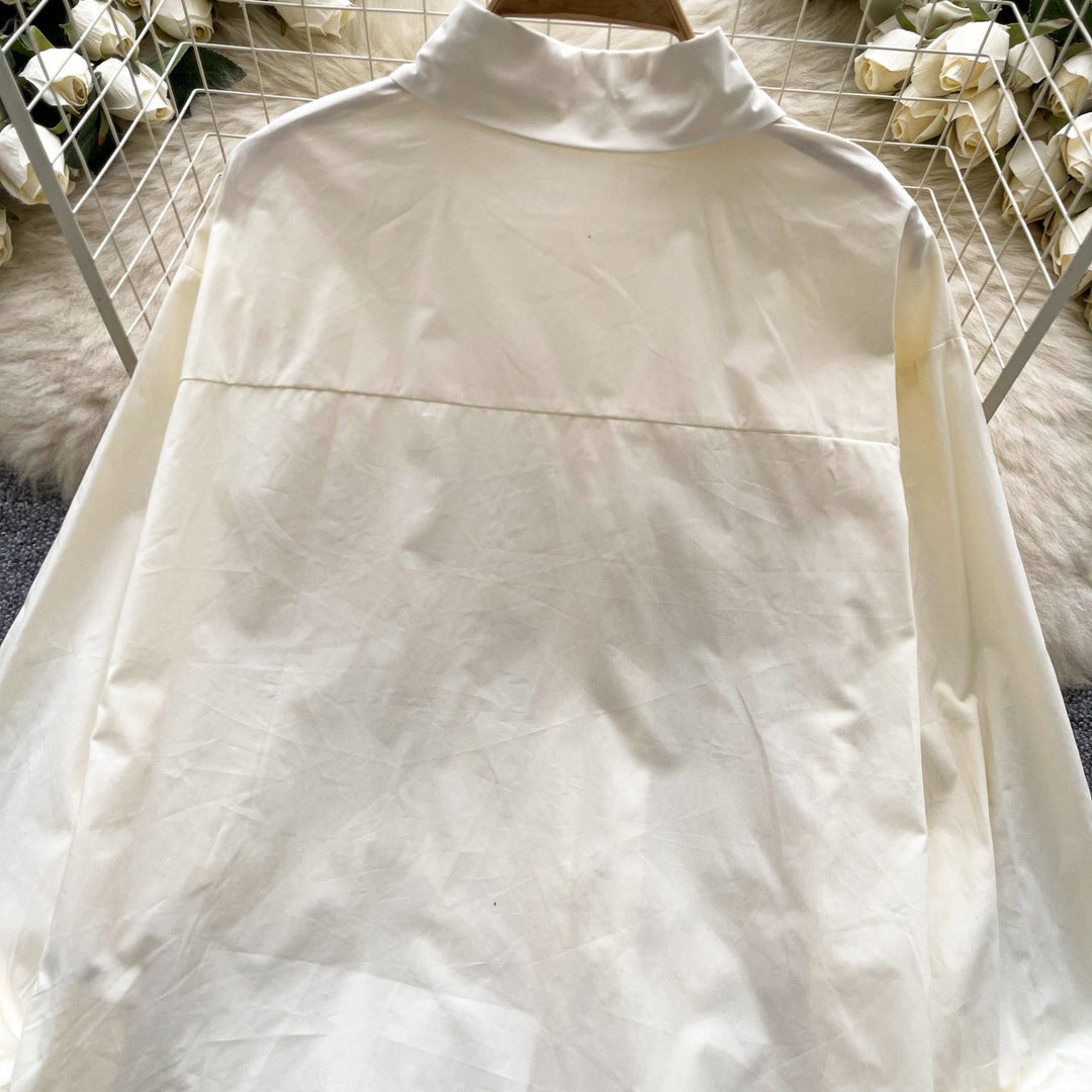 【tops】フリル人気デザインシャツブラウス　M29782