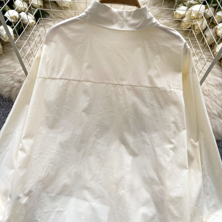 【tops】フリル人気デザインシャツブラウス　M29782