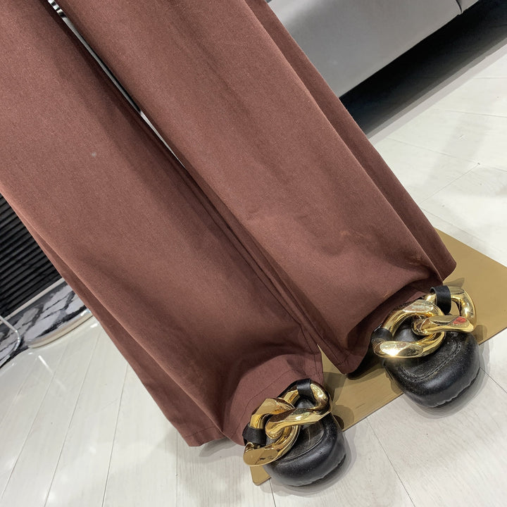 【set】ノースリーブトップス+ワイドパンツセットベルト付き　M24993