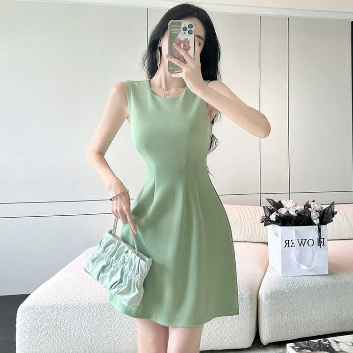 【dress】女子力アップエレガントノースリーブワンピース　M17171