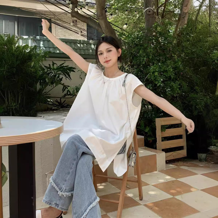 【tops】ノースリーブシャツトップス　M25114