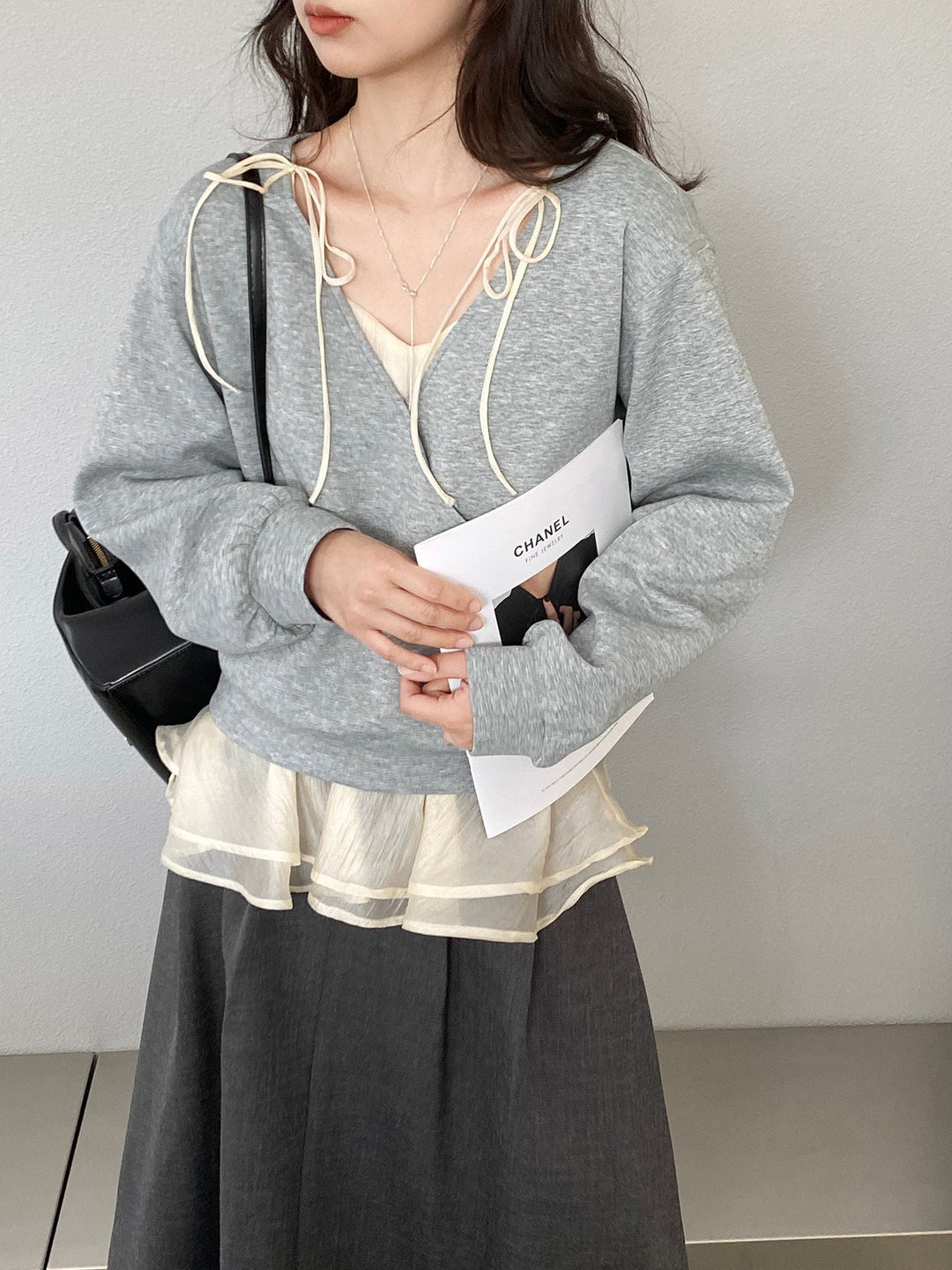 【tops】フェイクレイヤードトップス Q8246