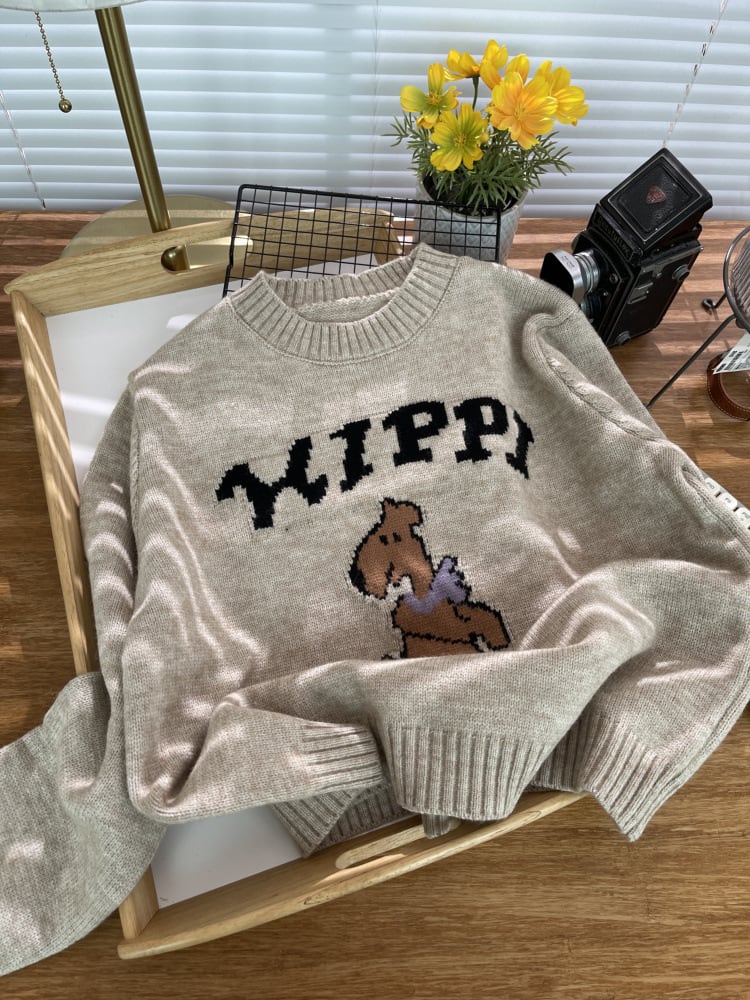 【tops】ジャカードニットセーター　M26686