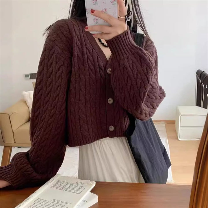 【outer】Vネックニットカーデ　M25968