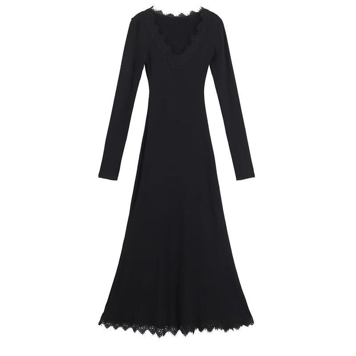 【dress】Vネックレースワンピース　M19071