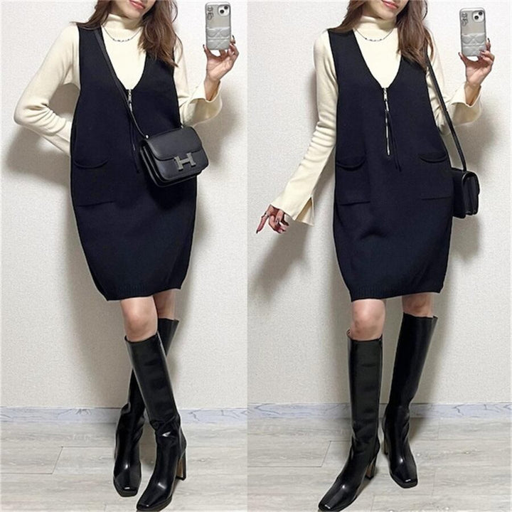 【dress】Vネックベストワンピース　M18717