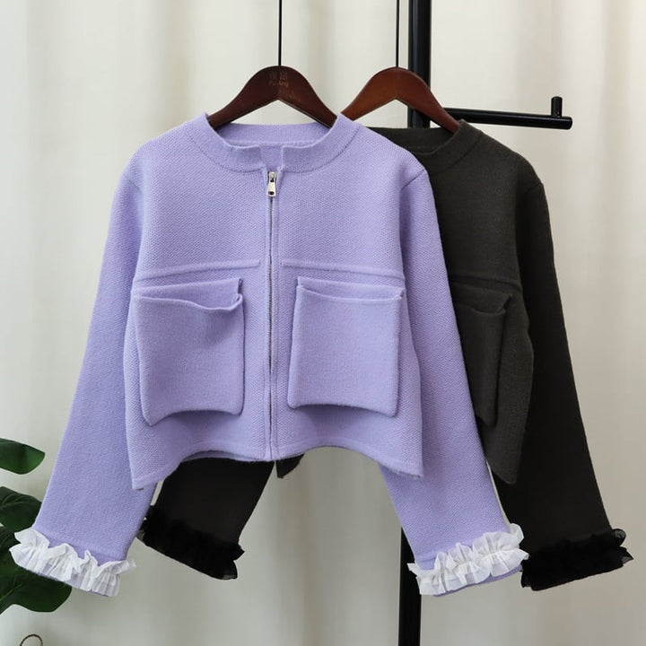 【outer】ファスナーニットカーデ　M26461
