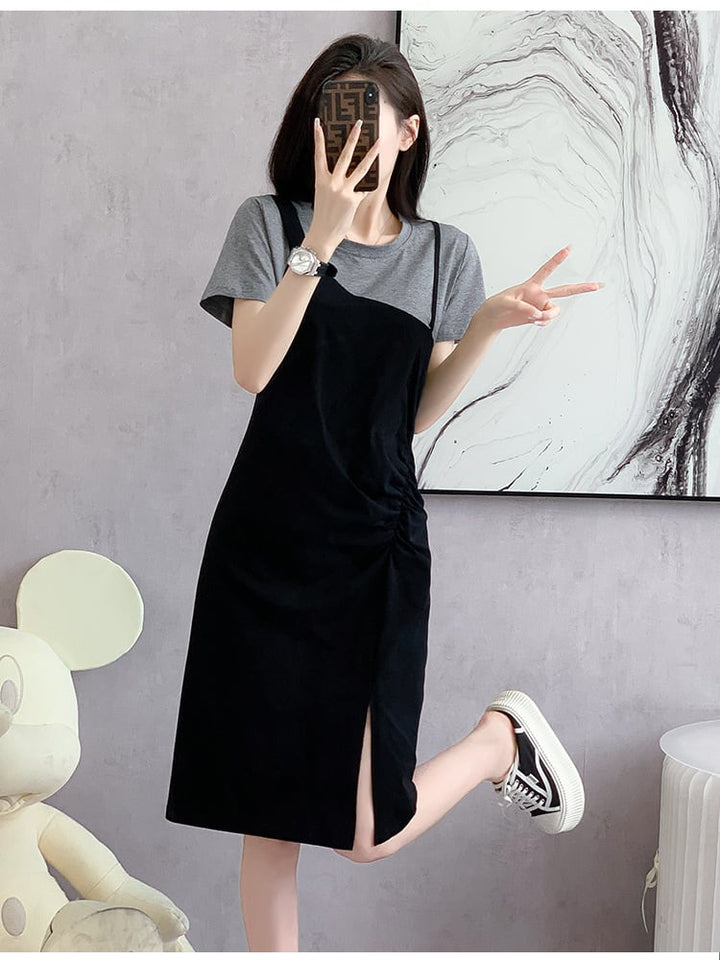 【dress】目立つ！カジュアルTシャツワンピースゆったり　M17225