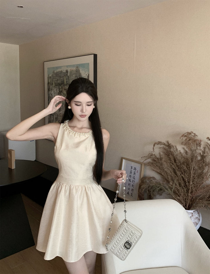 【dress】ノースリーブパールワンピース　M24545