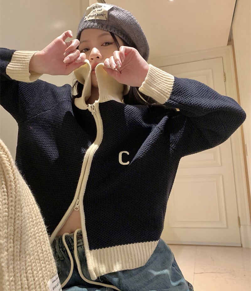 【outer】ファスナーニットカーデ　M27879