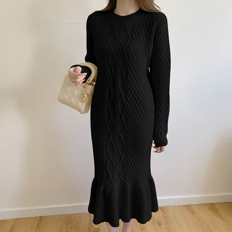【dress】今季マストバイニットワンピースゆったり　M17657