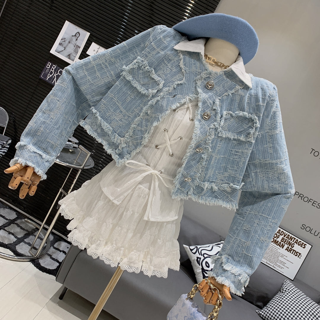 【set】シャツトップス+ショートジャケット+スカートセット　M26610