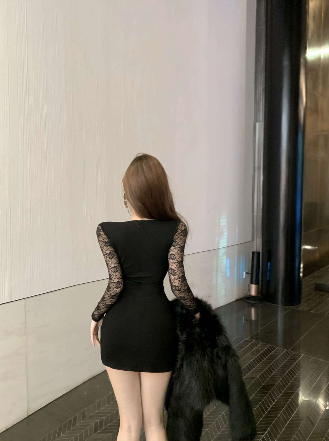 【dress】レース切り替えワンピース　M29606