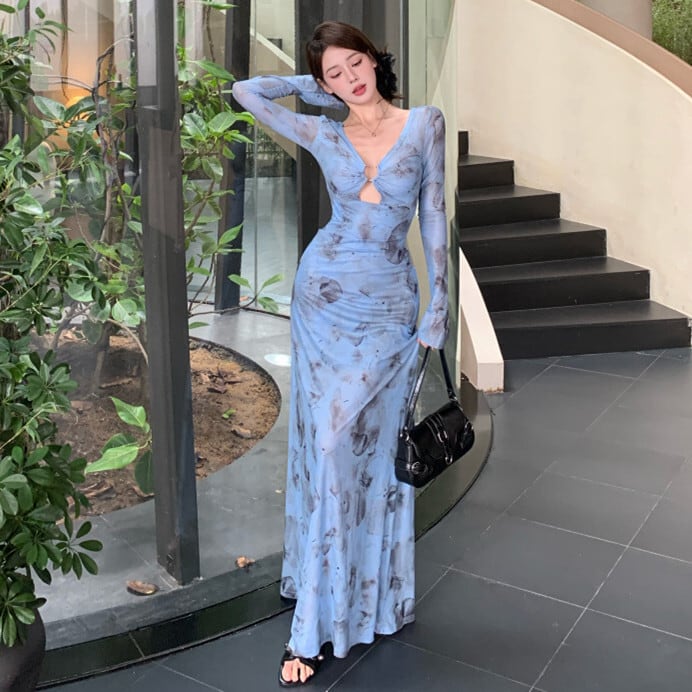【dress】プリントワンピース　M25654