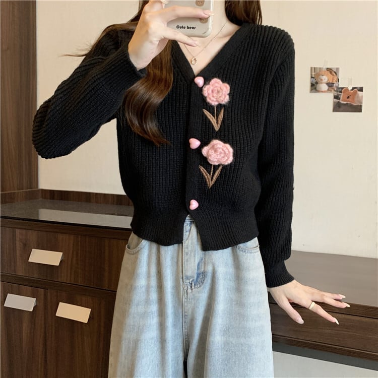 【outer】Vネックニットカーデ　M18128