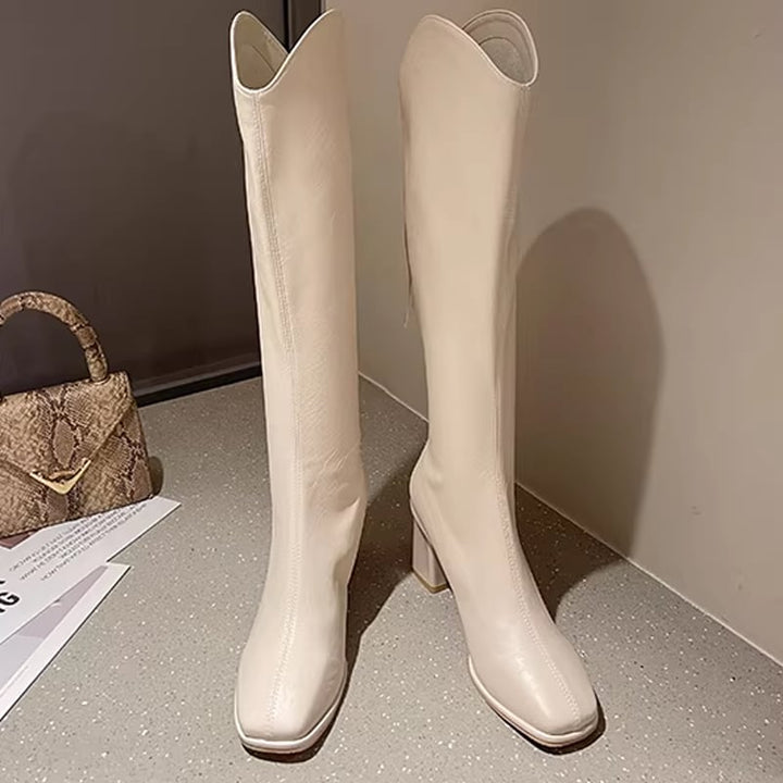 【Shoes】2色展開ロングブーツ Q8364