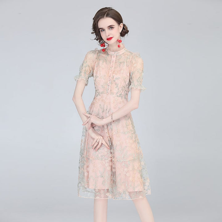 【dress】知的で品の良い♡エレガントレースワンピース　M17444