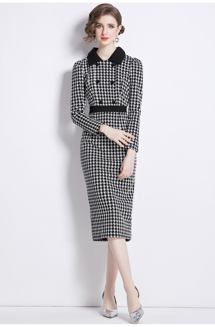 【dress】千鳥格子デートワンピース　N2772