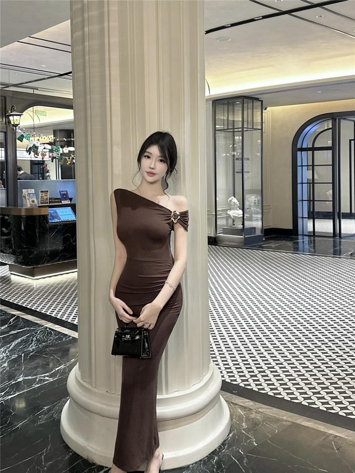 【dress】ワンショルダータイトワンピース Q8083