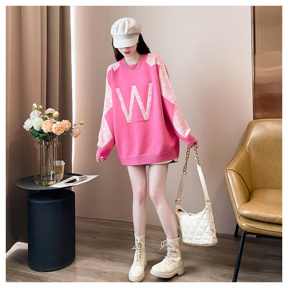 【tops】ジャカードニットセーター　M26572