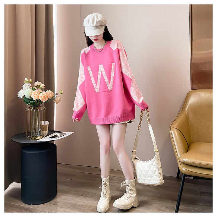 【tops】ジャカードニットセーター　M26572