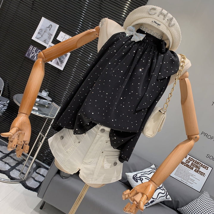 【tops】ノースリーブリボン付きトップス　M24982