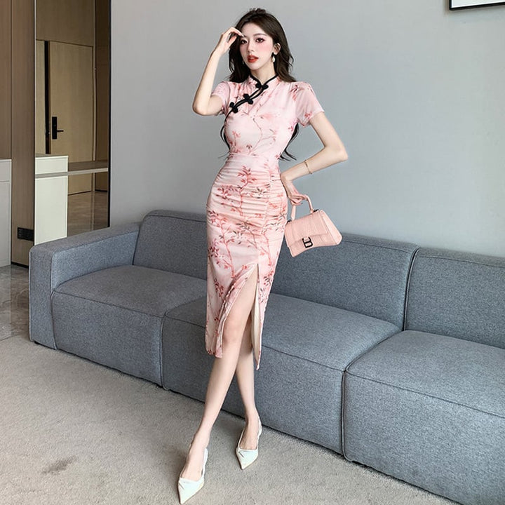 【dress】早い者勝ちエレガントスリットワンピースオシャレ　M17093