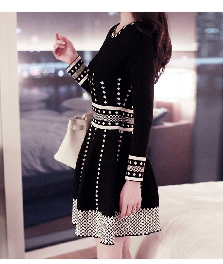 【dress】クルーネックニットワンピース　M17930