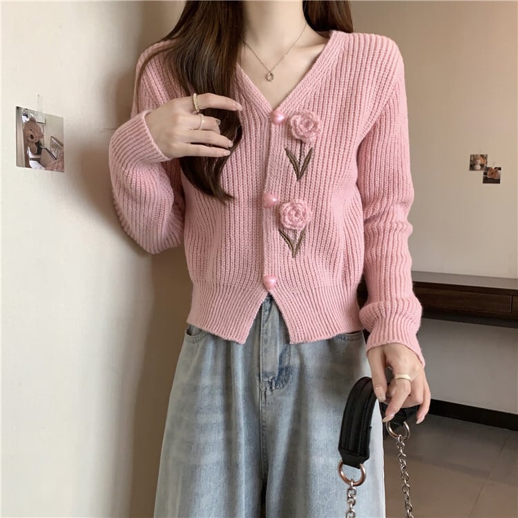 【outer】Vネックニットカーデ　M18128