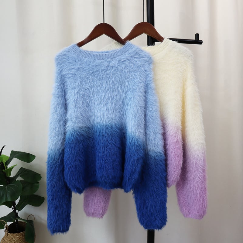 【tops】グラデーションニットセーター　M26528