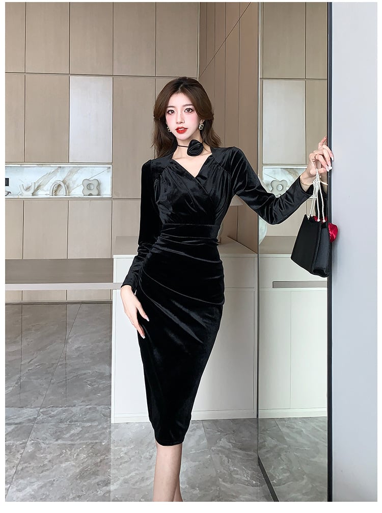 【dress】ベルベットデートワンピース　M18271