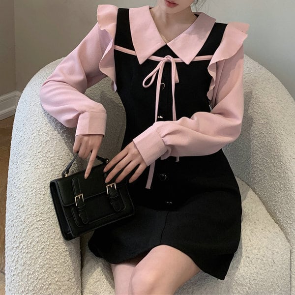 【dress】目立つ！スウィート切り替えデートワンピース　M17377