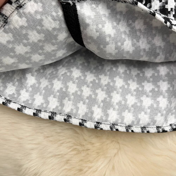 【set】ニットトップス×千鳥格子ツイードジレセット　M18471